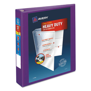 Avery® Heavy-duty View Binder With Durahinge And One Touch Ezd Rings, 3 Rings, 1.5" Capacity, 11 X 8.5, Purple freeshipping - TVN Wholesale
